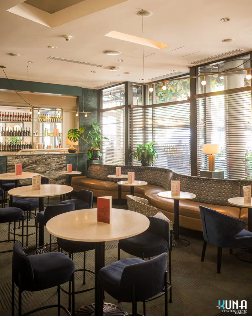 Restaurant interior design for Capo and the Spritz. Captured by commercial photographer Kuna Photography.