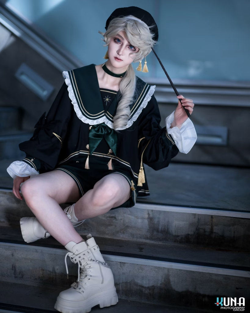 Close-up portrait of a magical student sitting on stairs, Kuna Photography Vancouver.